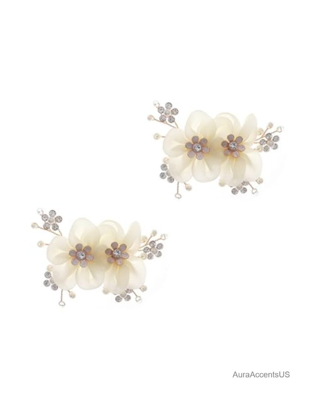 Rhinestone Crystal Pearl Flower Shoe Clips Decorative Buckle Charms for Heels